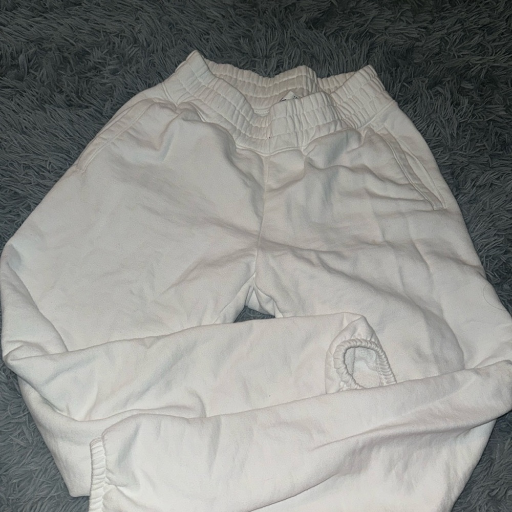 white sweatpants